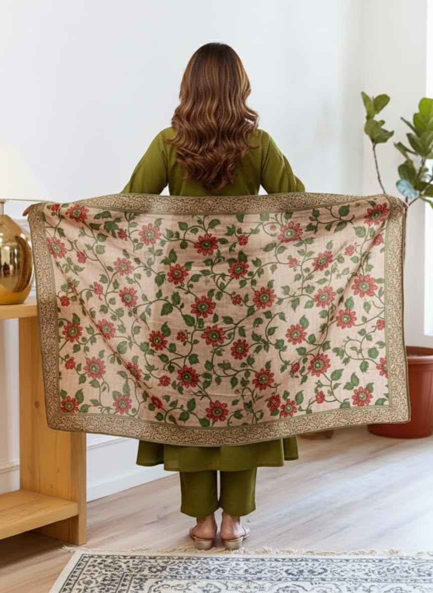 KLOSIA Women Embroidery Straight Kurta and Pant Set with Dupataa