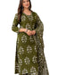 PARTHVI Women's Pure Cotton Printed Straight Kurta Set with Palazzo Pants & Dupatta- Ethnic Wear, Green