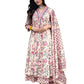 GoSriKi Women's Rayon Viscose Anarkali Printed Kurta with Palazzo & Dupatta