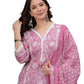 Amayra Women's Pure Cotton Printed Straight Kurta Set with Palazzo Pants & Dupatta- Ethnic Wear