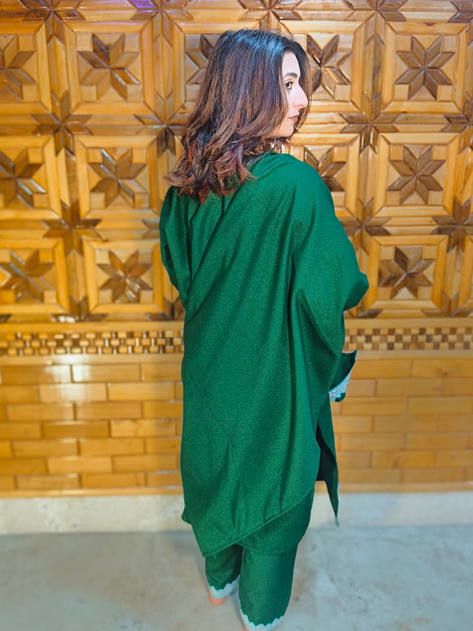 3 Piece Tweed Embroidery Pheren Set